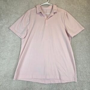 Lululemon Evolution Polo Shirt Mens XL Pink Short Sleeve Golf‎ Athletic Pique